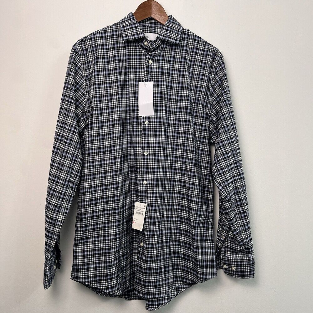 Nordstrom Rack Men's Trim Fit Striped Long Sleeve Button Down Shirt SZ 15 34/35